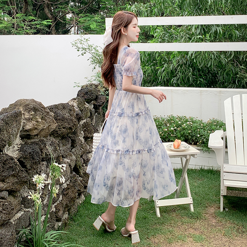 2025 Summer French Floral Long Dress - Image 4