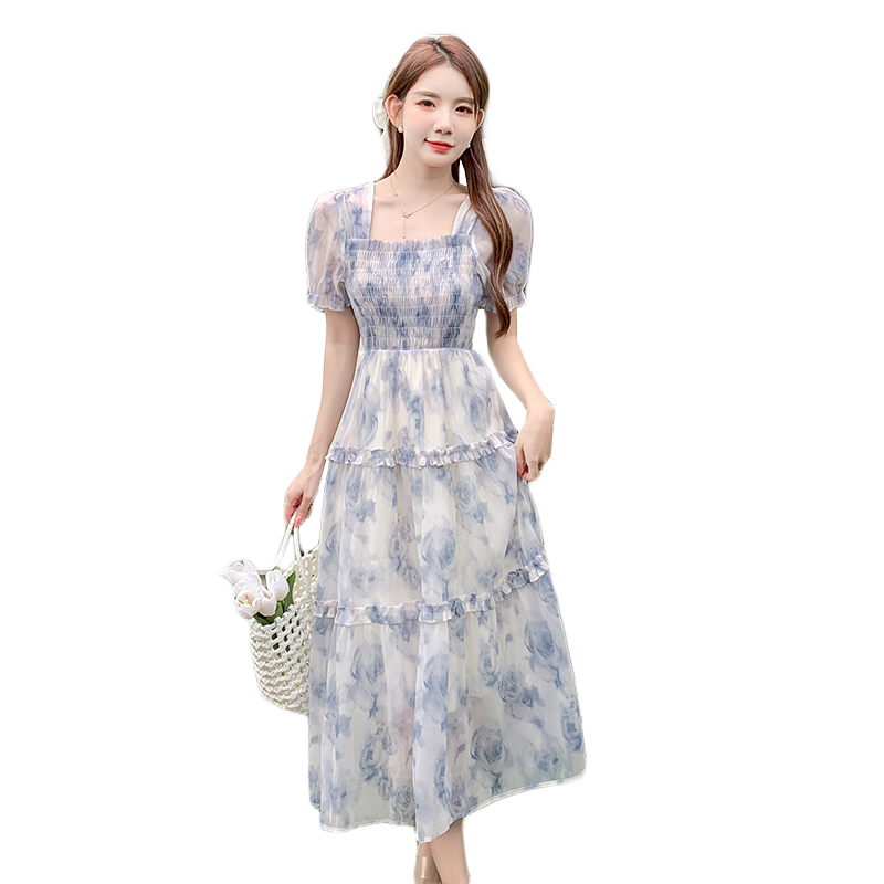 2025 Summer French Floral Long Dress - Image 5