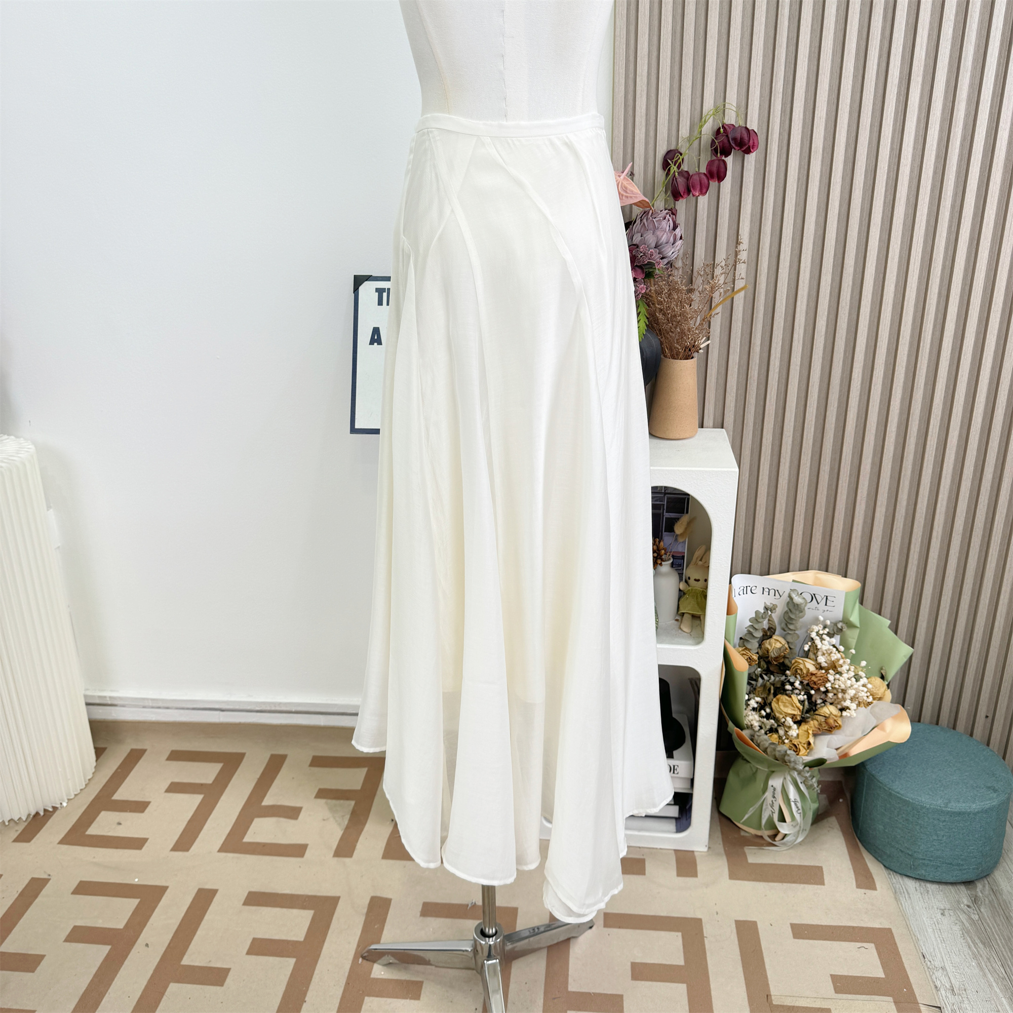 CHU Xiaochu Moonlight Scatter Tencel Flowy Skirt with Irregular Hem - Image 5