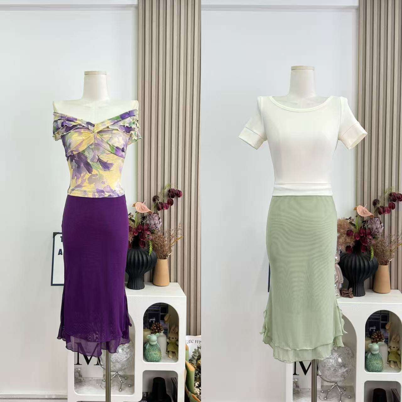 Fart Shop Light Summer Dream Mid-Waist Sexy Double-Layer Mesh Skirt Women Spring Summer Bodycon Mermaid Skirt