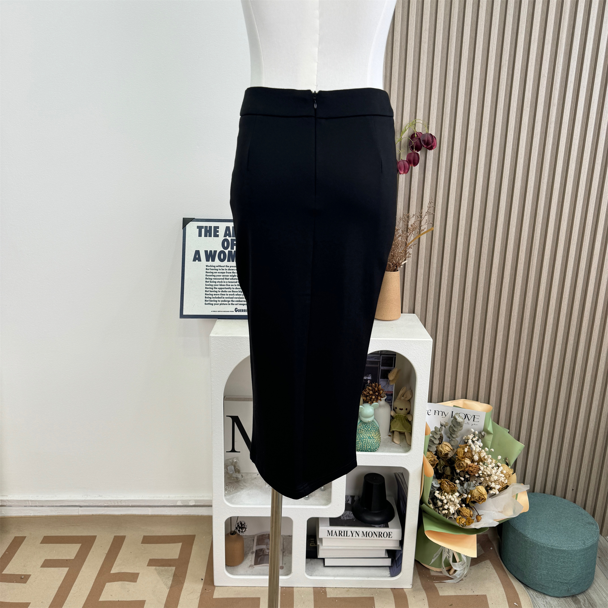 Fart Shop Vinyl Roaming Record High Waist Split Bodycon Midi Skirt for Women - Image 4