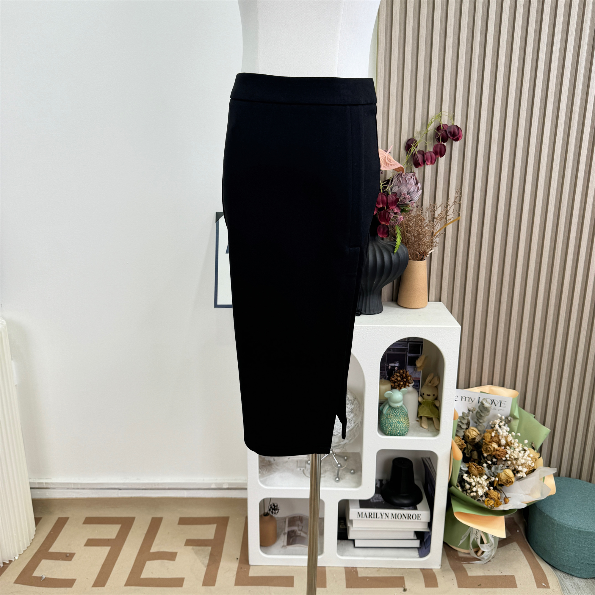 Fart Shop Vinyl Roaming Record High Waist Split Bodycon Midi Skirt for Women - Image 5