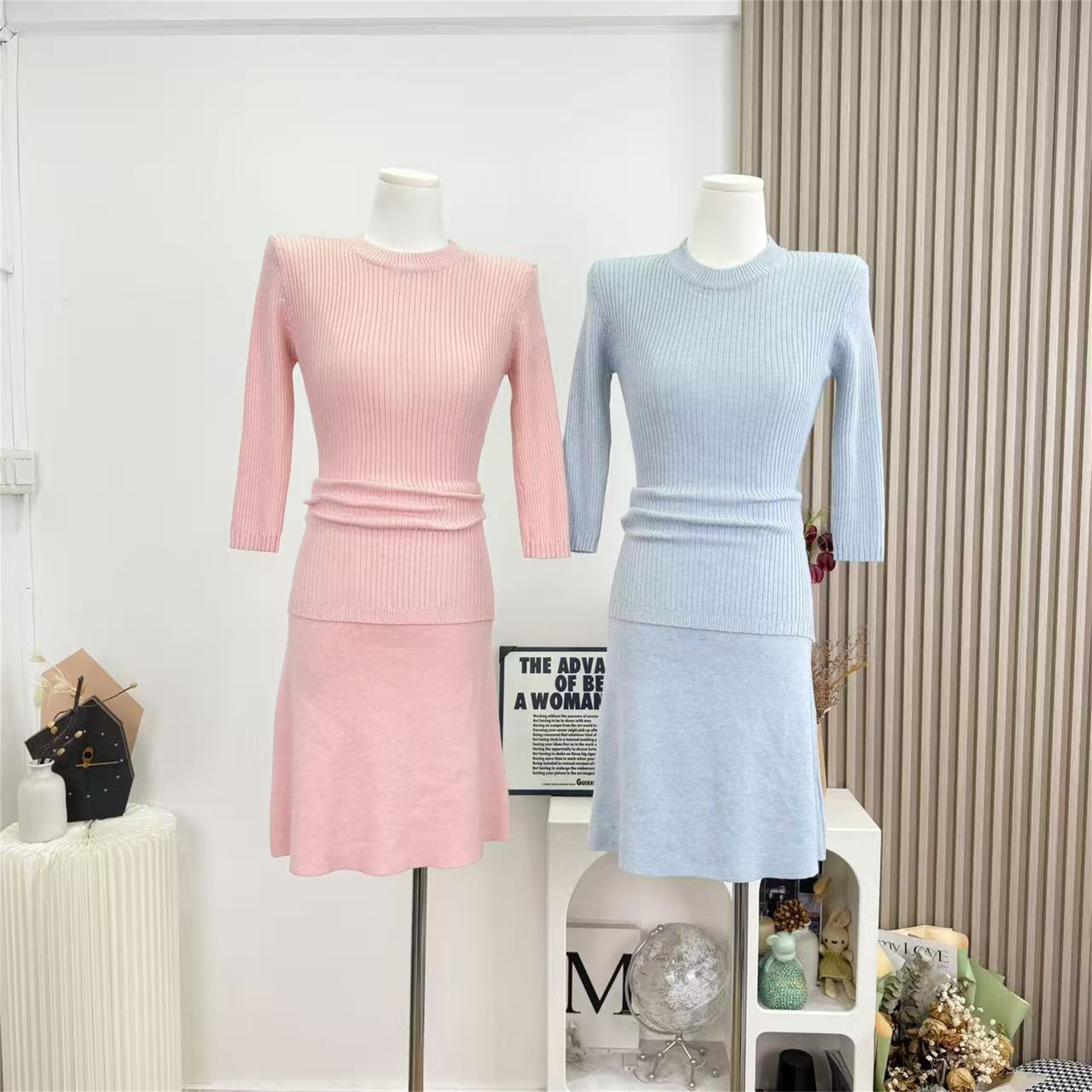Farte Shop Lyocell Knit T-Shirt and Straight Skirt Two-Piece Women Set for Spring and Autumn - Image 5