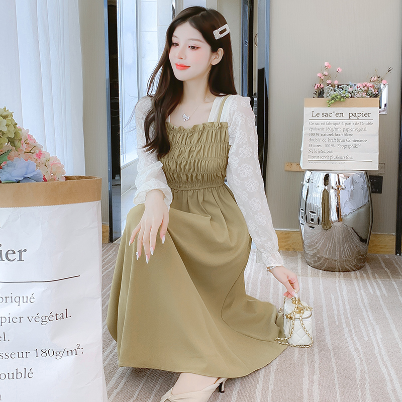 Sweet Lolita Lace Embroidered Long Sleeve Midi Dress - Image 2