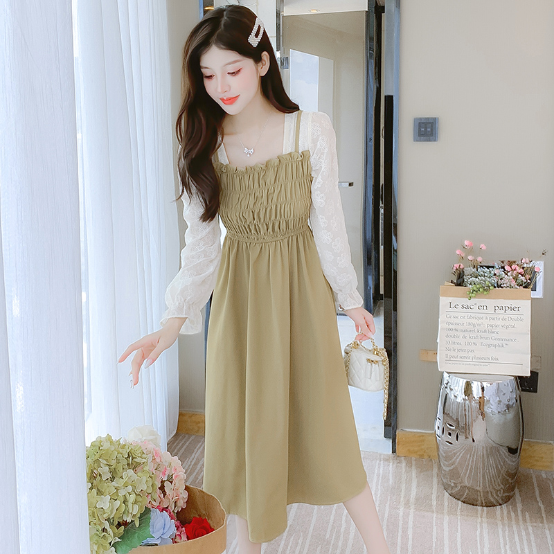 Sweet Lolita Lace Embroidered Long Sleeve Midi Dress - Image 3