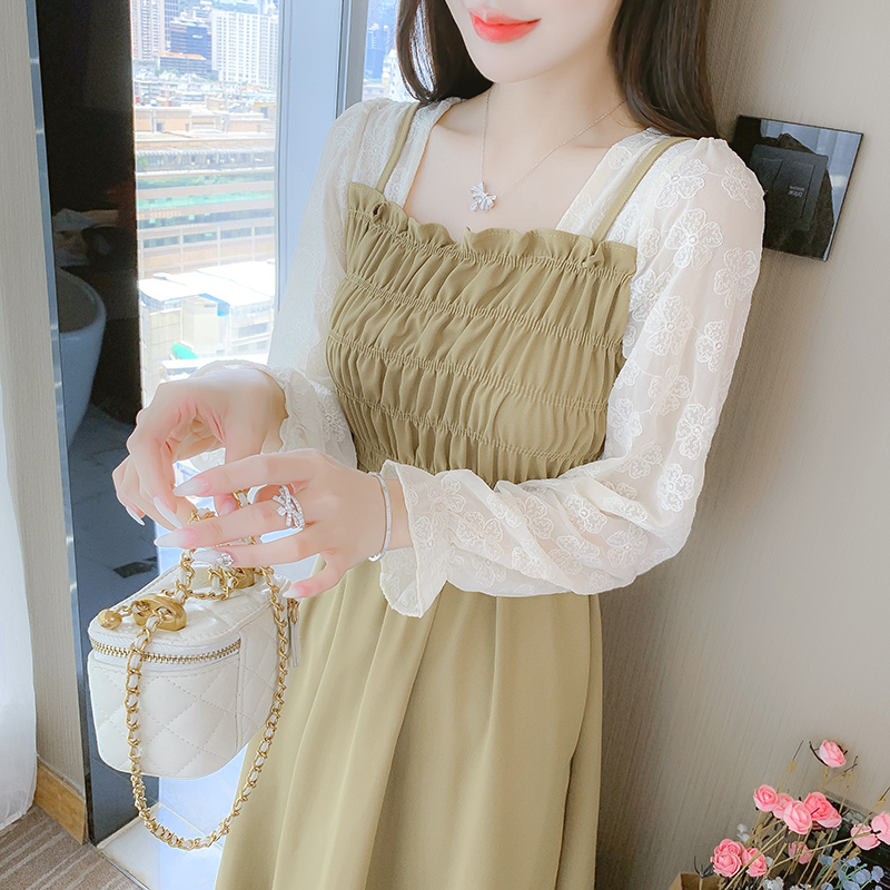 Sweet Lolita Lace Embroidered Long Sleeve Midi Dress - Image 4