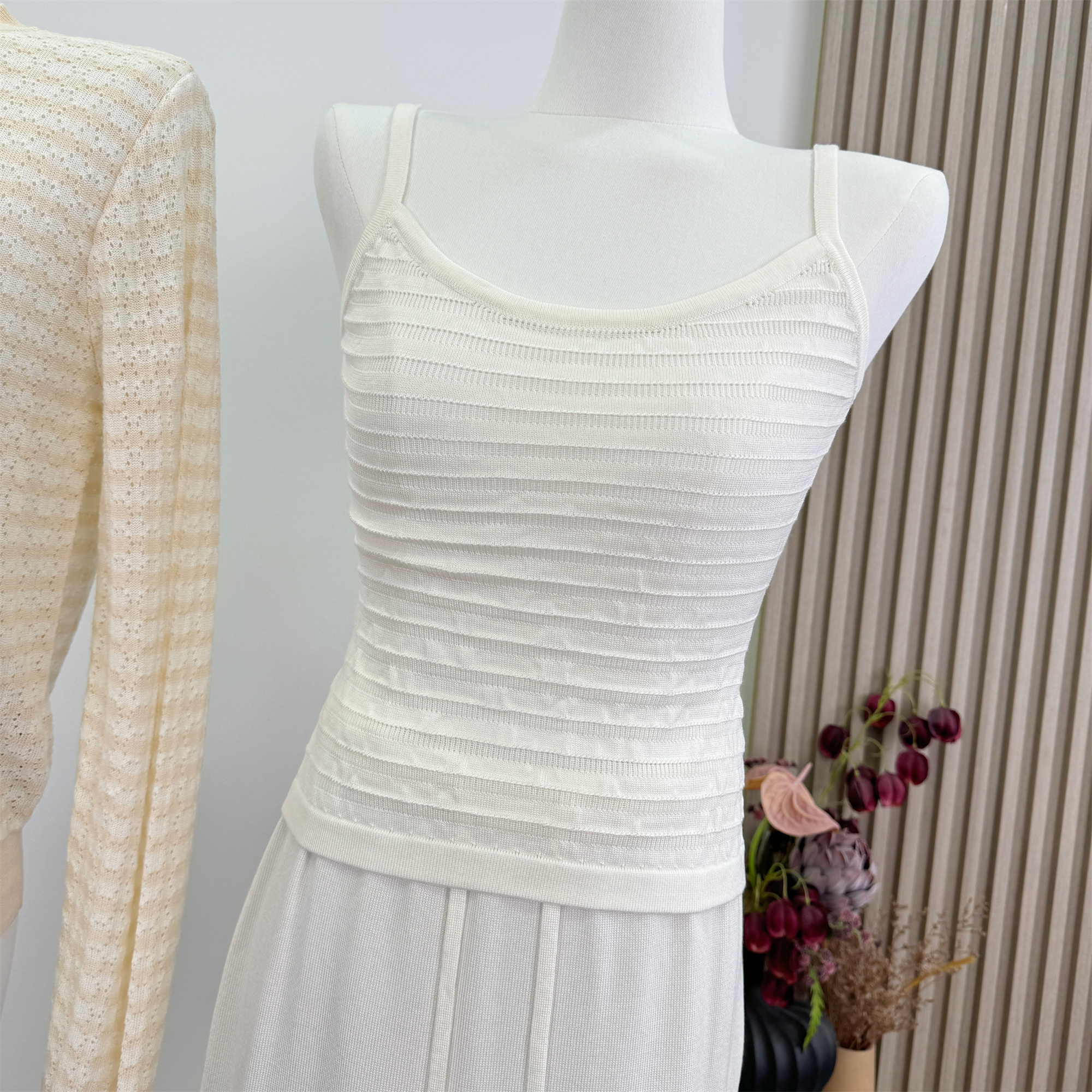 Women's 3-Piece Knit Cami and Skirt Set with Cardigan - Image 3