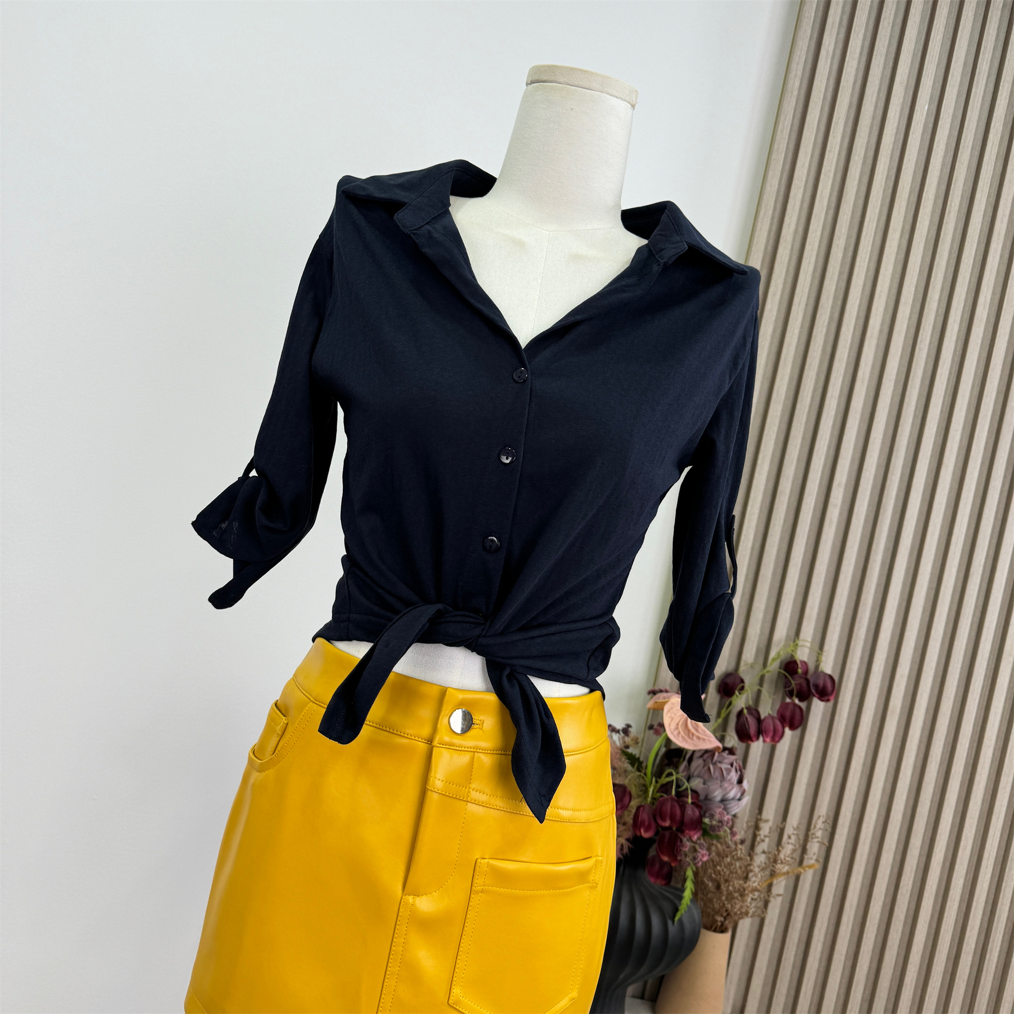 yellow-faux-leather-high-waist-bodycon-mini-skirt-for-women_1